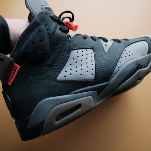 Paris Saint Germain x Air Jordan 6 Retro BG Iron Grey Nike Jordans - Picture 7 of 9